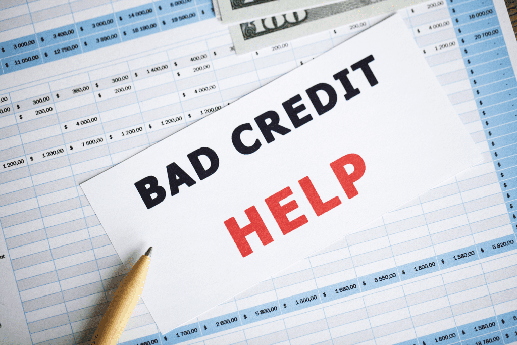 bad credit help sign