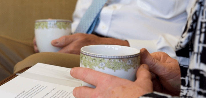 couple having cup of tea together