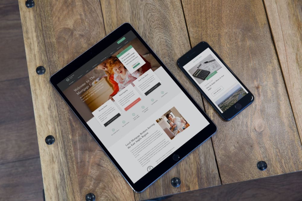 the mortgage centre website on tablet and mobile