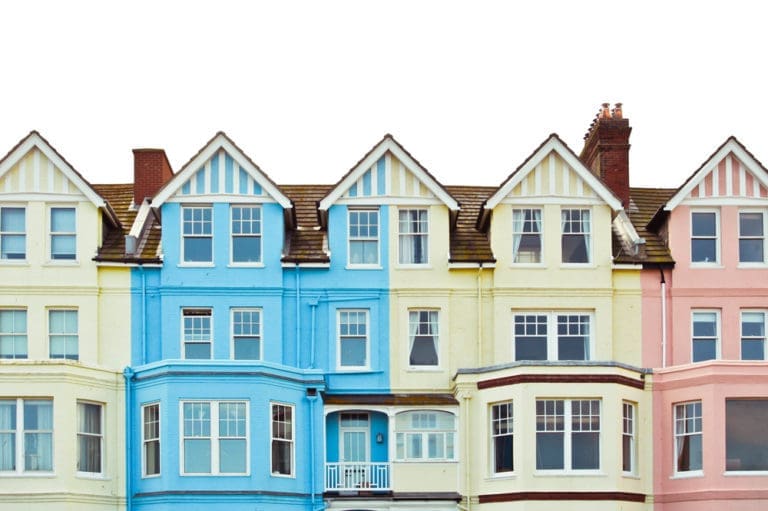 Row of Colourful Houses in Aldeburgh