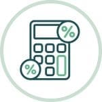 calculator icon with two percentage signs