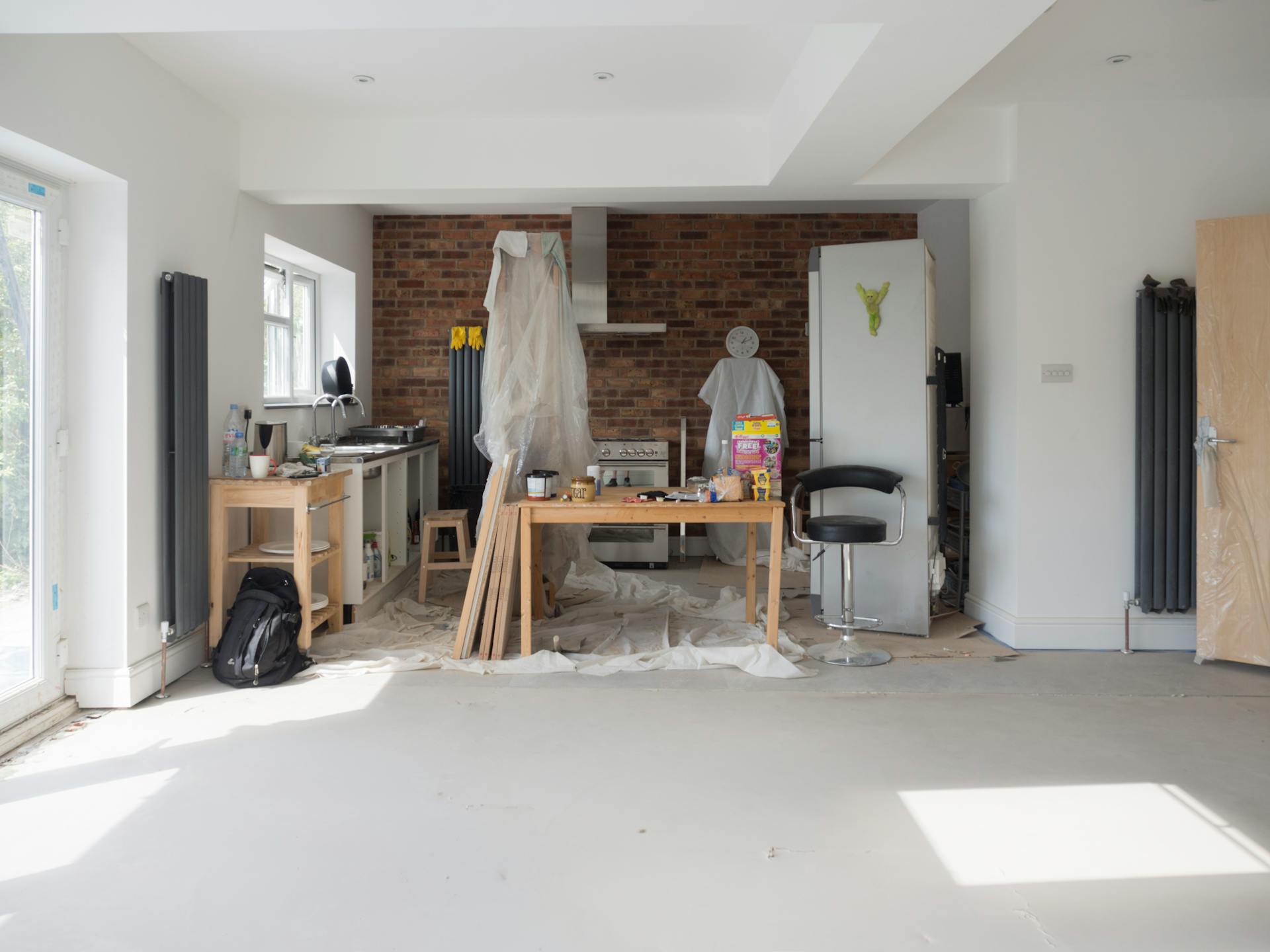 A house under renovation after it's owners research secured loans for home improvements