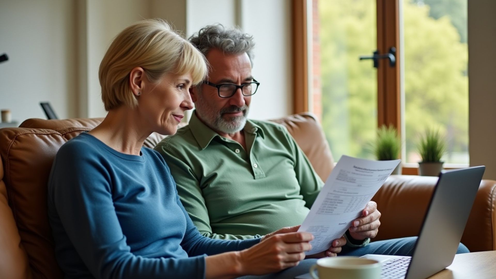 a couple reviewing their bank statements for mortgages