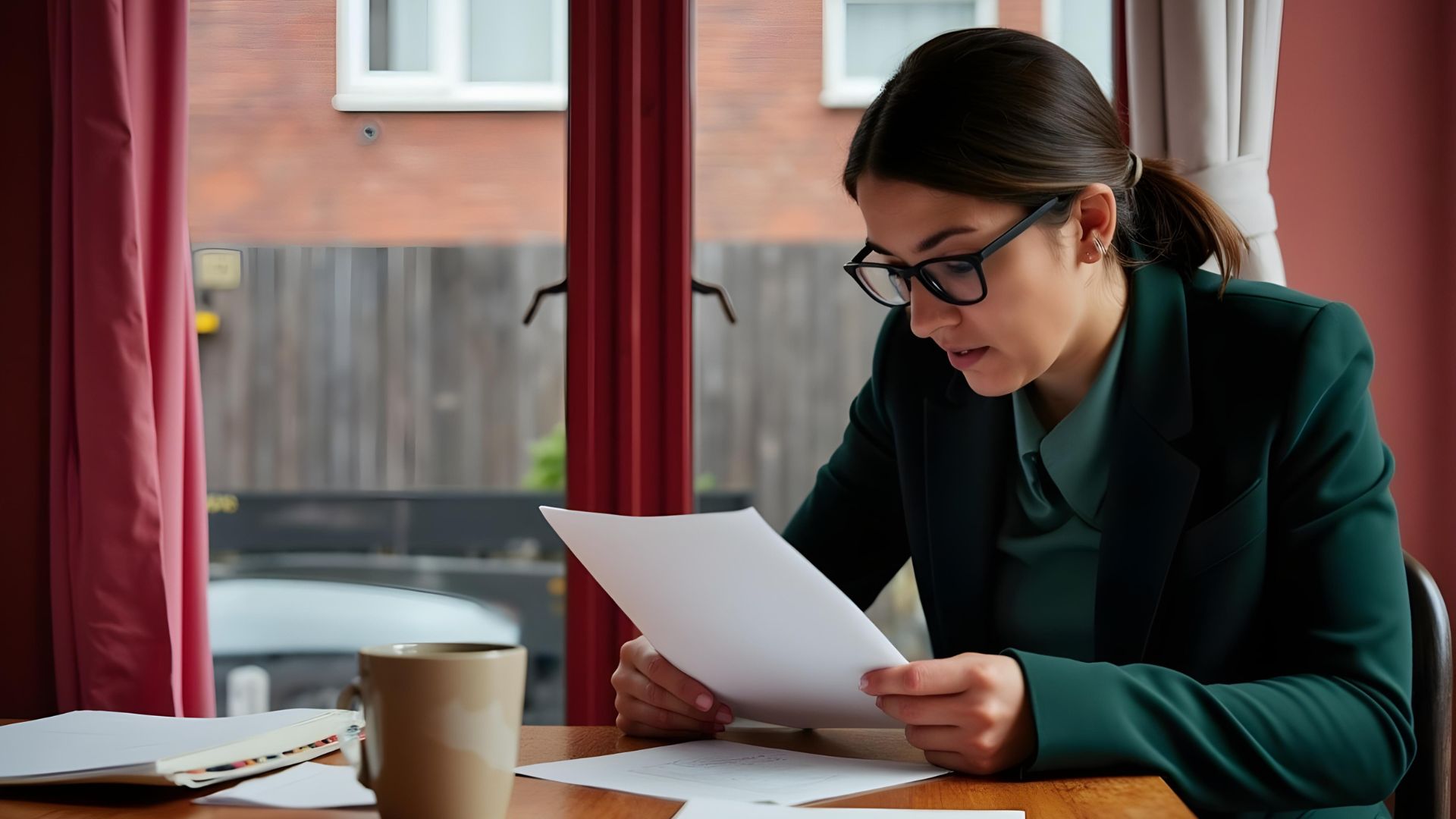 A young professional looking at paperwork for buy-to-let mortgages for first-time buyers