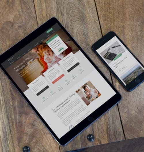 the mortgage centre website on tablet and mobile