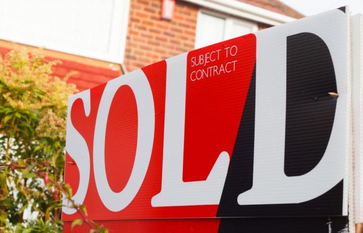 close up image of sold sign
